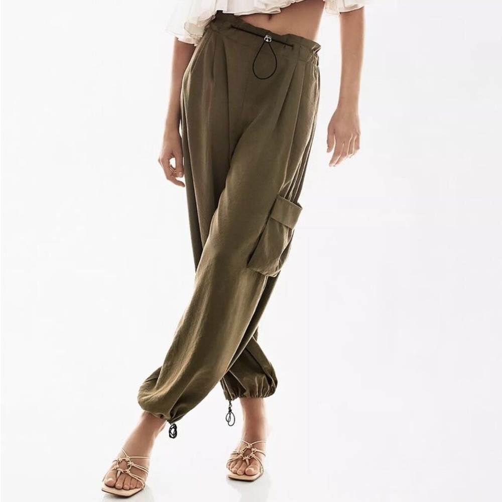 Anthropologie Bungee Parachute Pants in Olive in Tall
